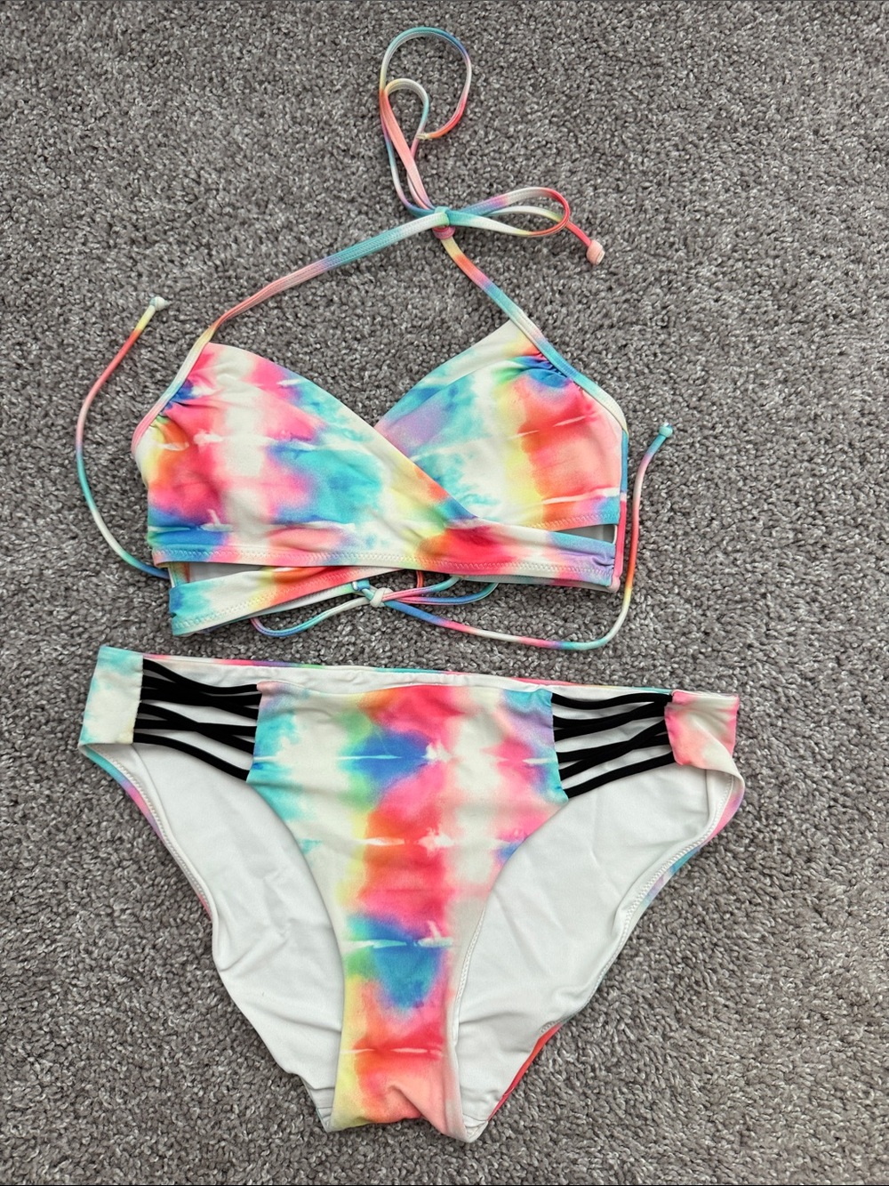 PINK Victoria's Secret Multi-Color Tie-Dye Bikini Set